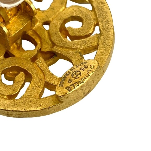 CHANEL Vintage Gold Logo Earrings - Picture 2 of 6